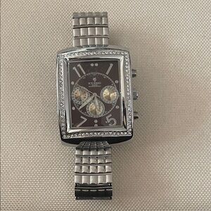 Silver and Black Men's Watch